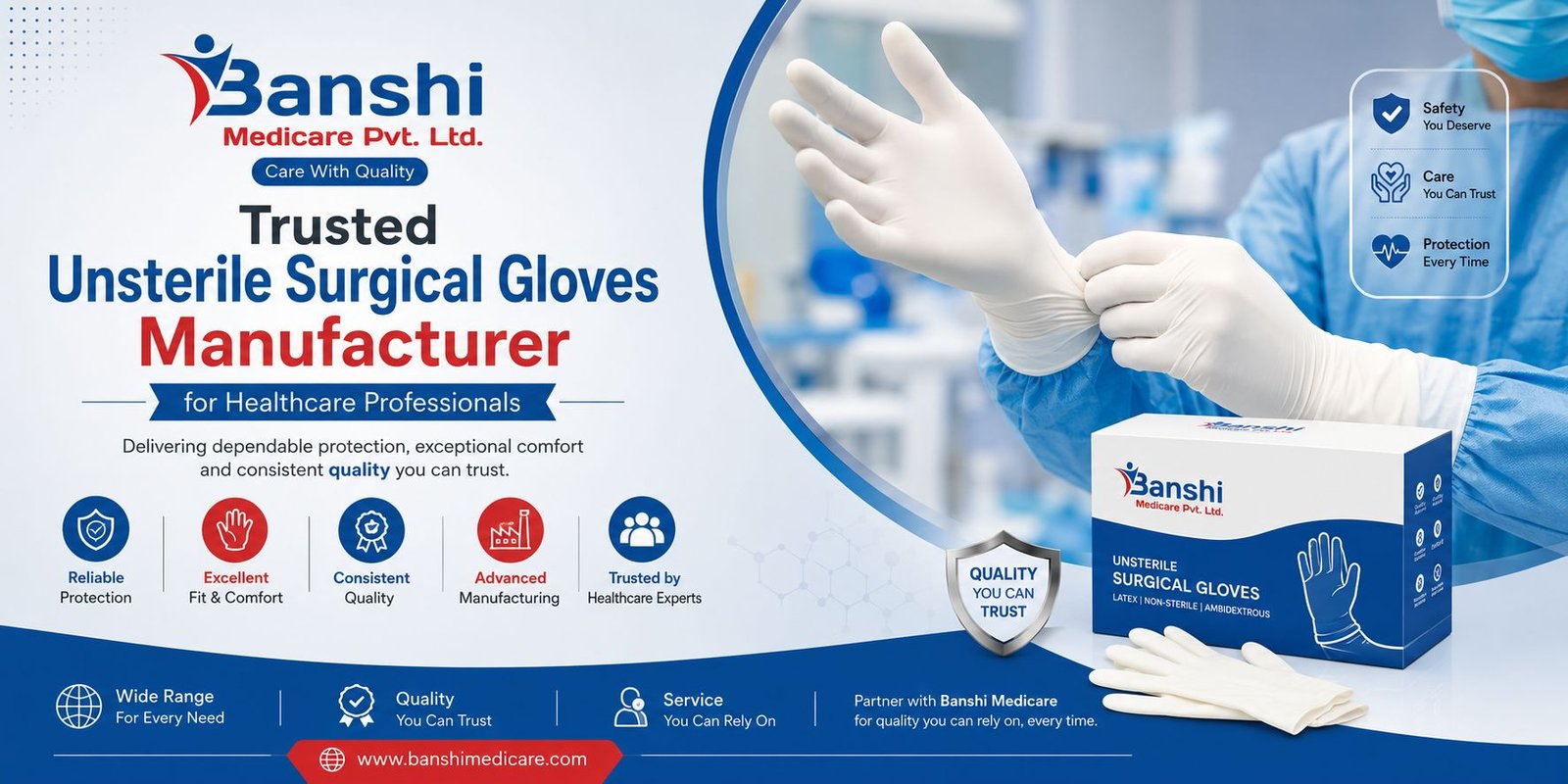 Trusted Unsterile Surgical Gloves Manufacturer for Healthcare Professionals