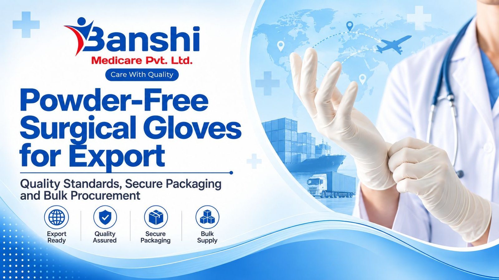 Powder-Free Surgical Gloves for Export